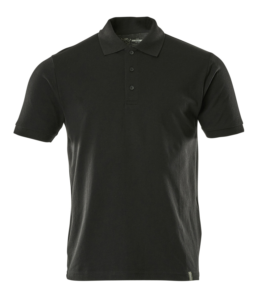 MASCOT® CROSSOVER Polo-Shirt in Vollschwarz, Arbeitsbekleidung mit Kurzarm und Knopfleiste, Größe 2XLONE