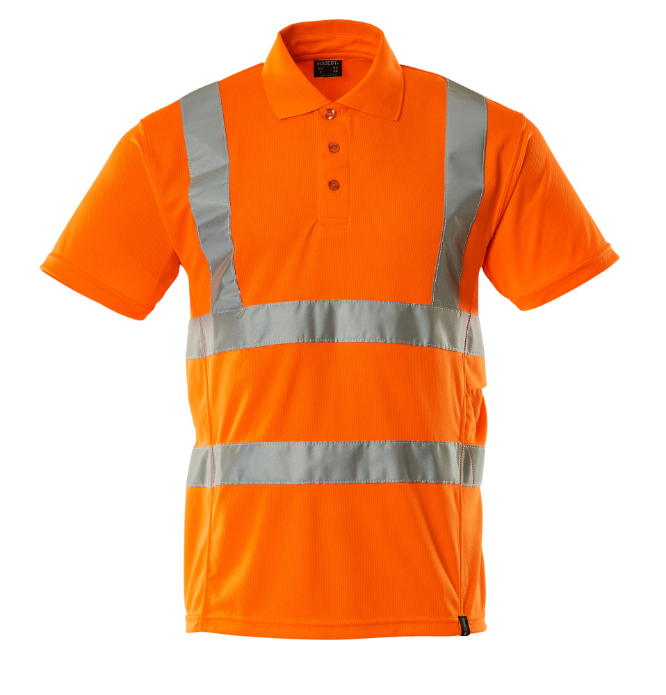MASCOT® Itabuna SAFE CLASSIC Polo-Shirt in fluoreszierendem Orange mit elastischen, waagerechten und senkrechten Reflexstreifen für erhöhte Sichtbarkeit