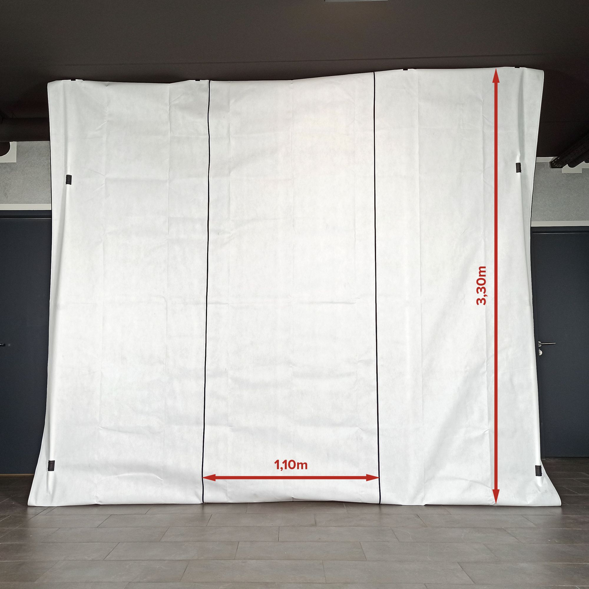Zero Dust MegaDoor Vlies Staubschutztür-Wand 330x330 cm mit