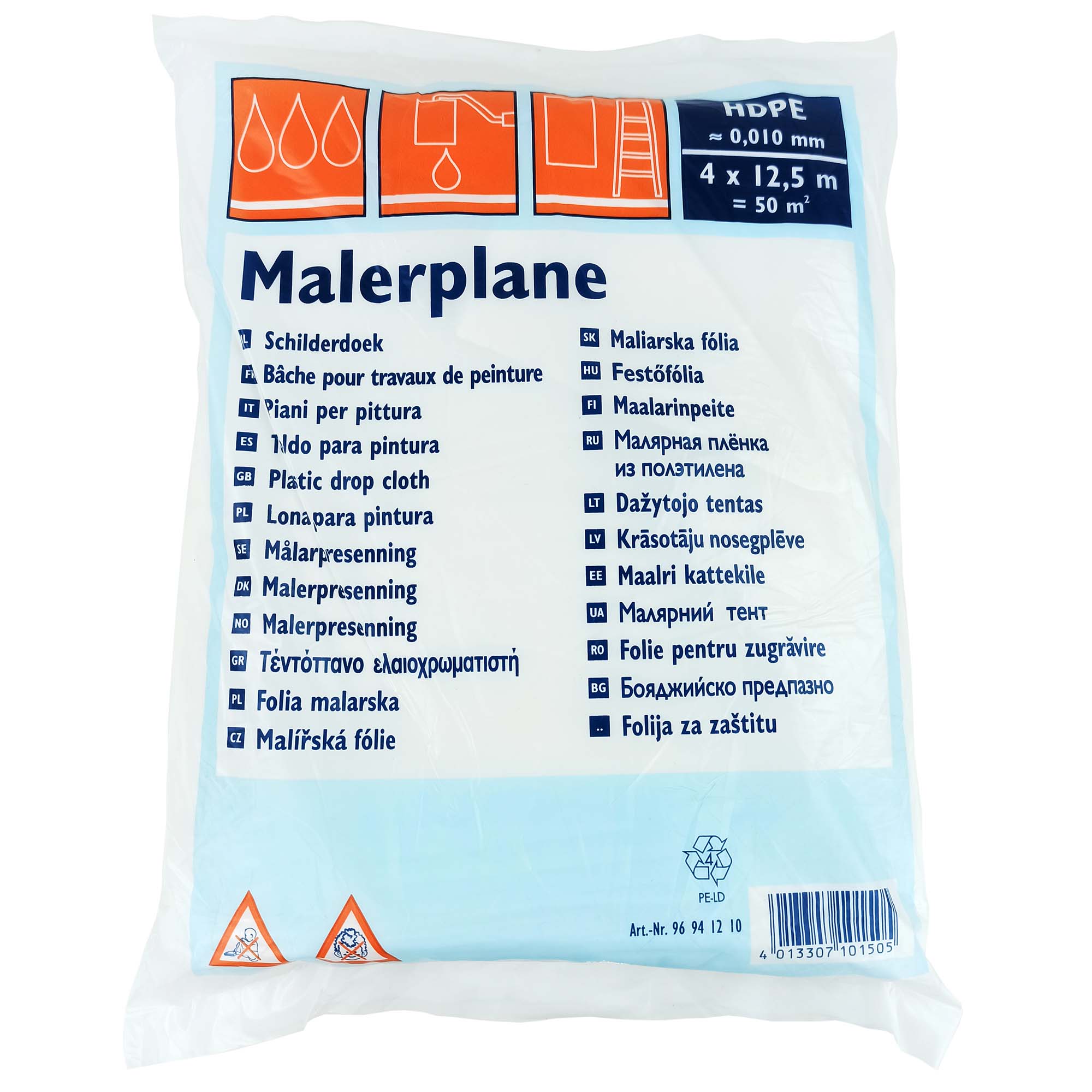 Zero Dust HDPE Abdeckfolie 10 my profi 4 x 12,5 m 50 m²