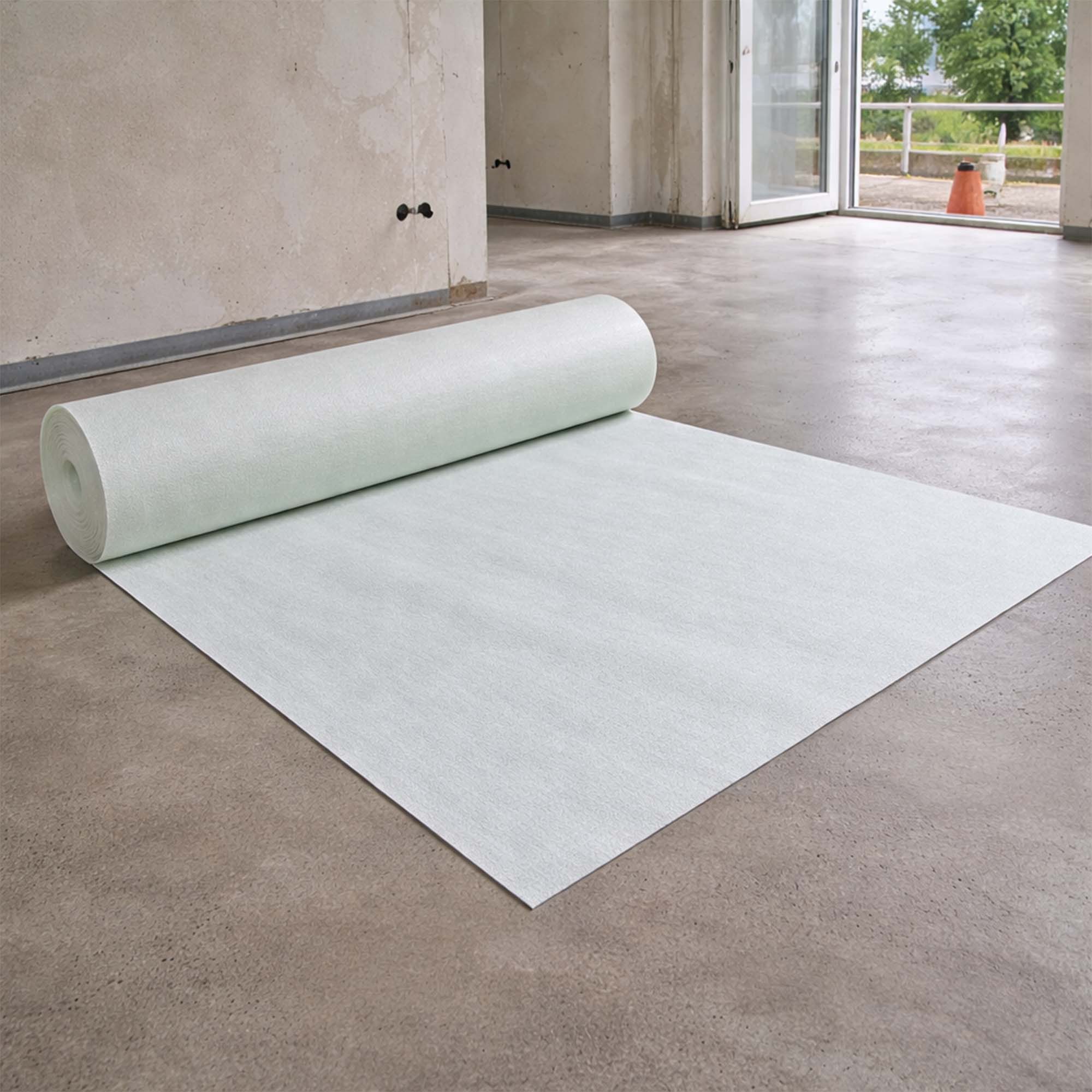 Zero Dust EstrichAir PRO atmungsaktives Schutzvlies 270 g/m², Rolle 1,00 x 50 m, ausgelegt auf Sichtestrichboden zur diffusionsoffenen Estrich Trocknung und zum Schutz von Sichtestrich und Designböden