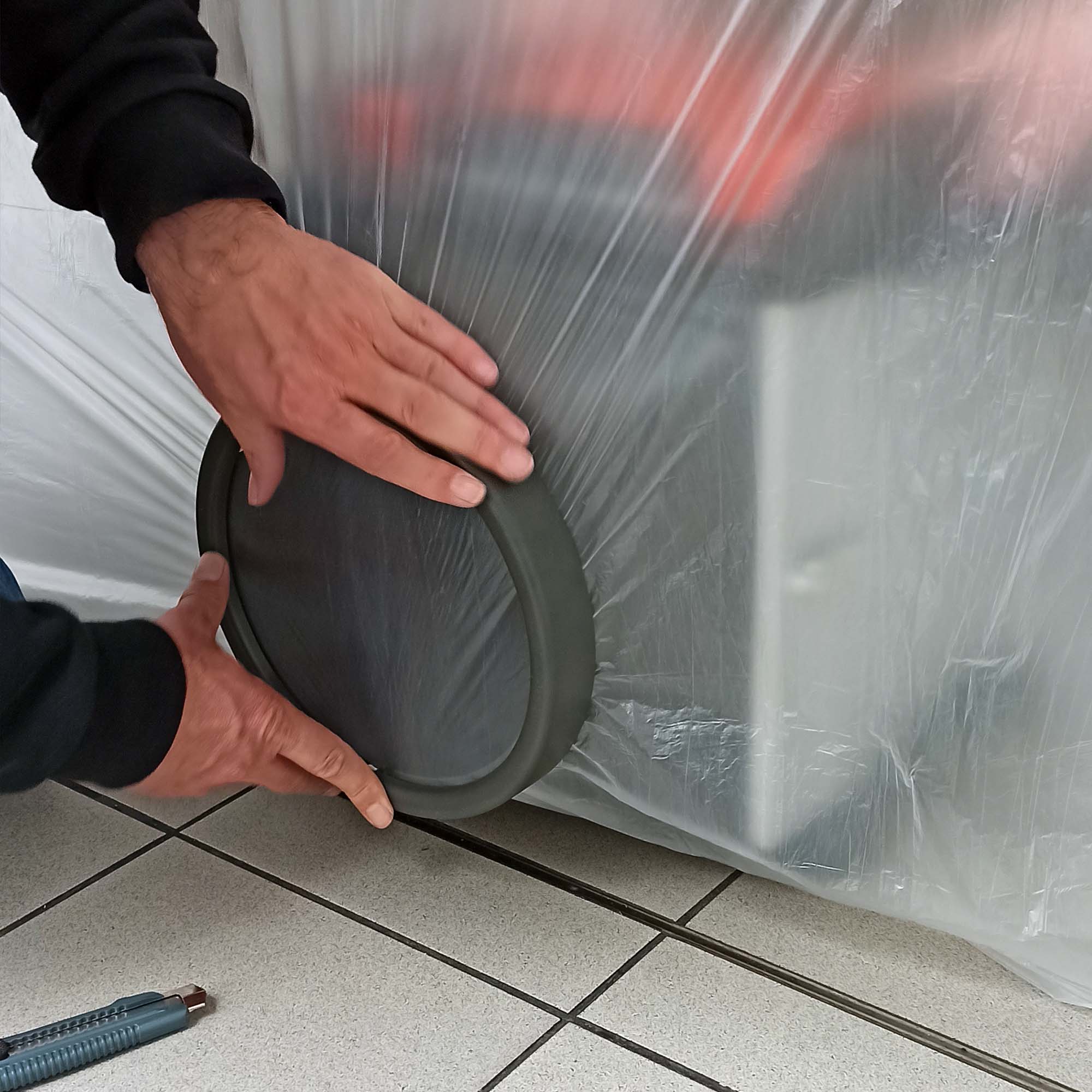 Anschlussmanschette am Husqvarna A100 Bau-Luftreiniger mit F