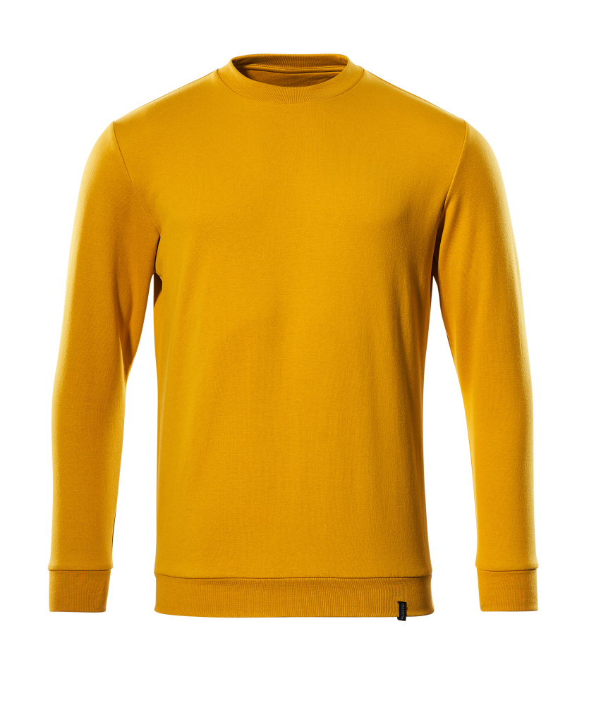 MASCOT® CROSSOVER Sweatshirt in Currygelb, Größe 2XL, langlebige Arbeitsbekleidung mit langen Ärmeln und Rundhalsausschnitt