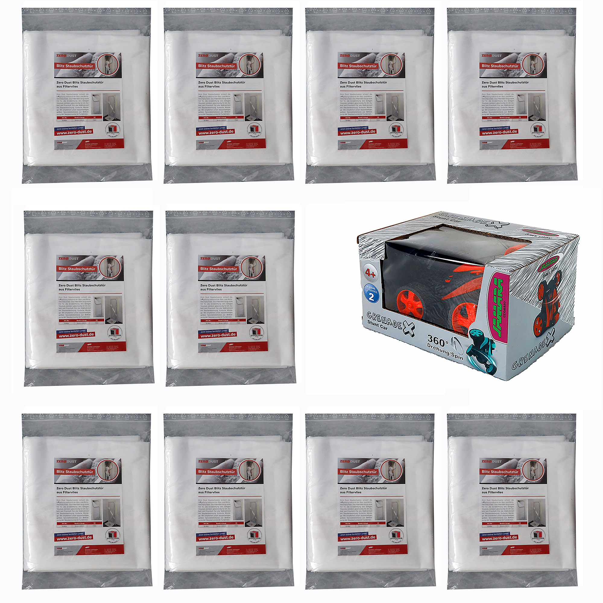 Zero Dust Vlies Staubschutztür BLITZ 10er Paket mit gratis G