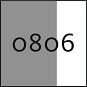 Quadratisches Farbmuster mit grauer und weißer Fläche, mittig beschriftet mit der Kennzahl 0806
