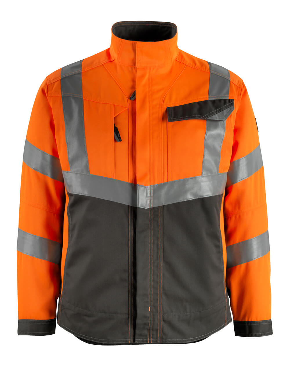 MASCOT® Oxford SAFE SUPREME Jacke, zweifarbige Warnschutzjacke in Hi-vis Orange/Dunkelanthrazit mit reflektierenden Streifen, Größe 2XL