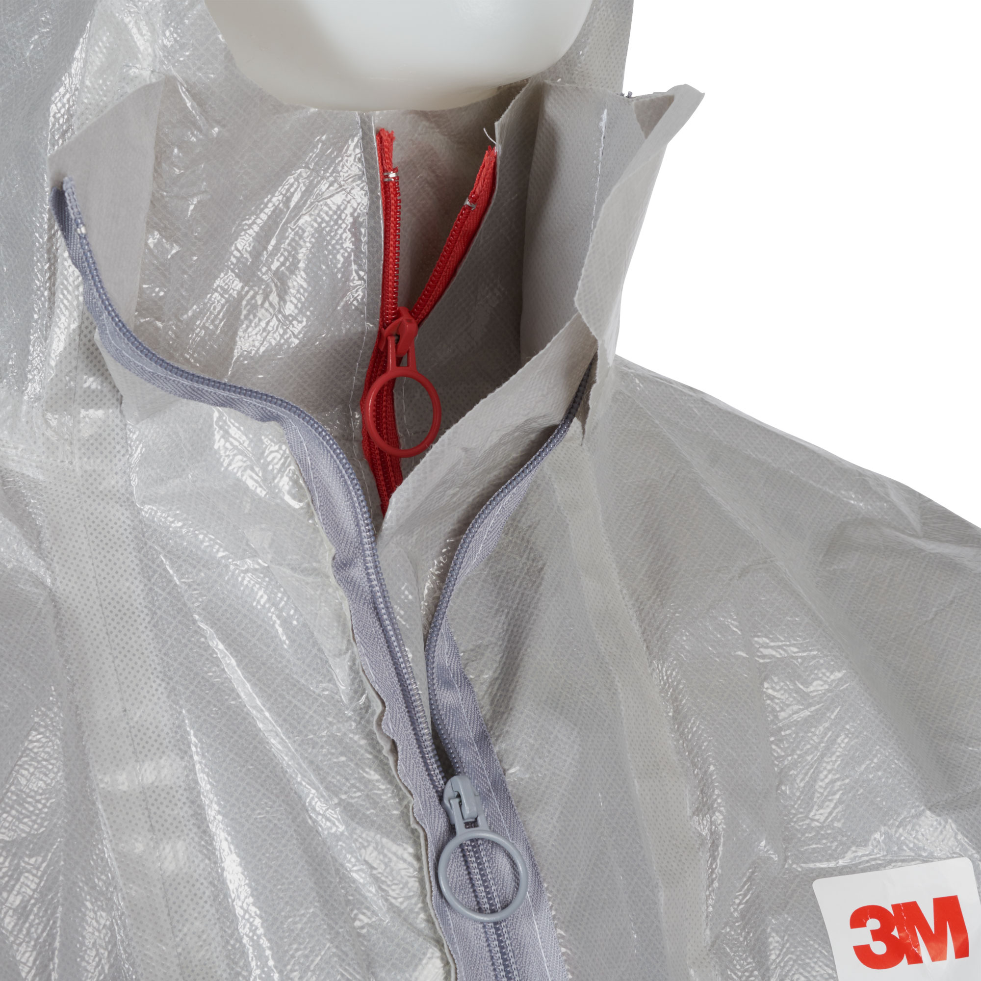 Detailansicht 3M Schutzanzug 4570XL Grau mit Doppelreißversc