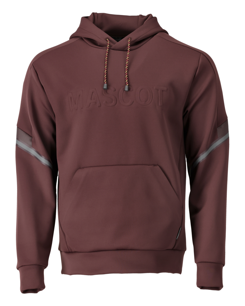 MASCOT® CUSTOMIZED Fleece Kapuzensweatshirt, warme Arbeitsbekleidung mit Kapuze und Kängurutasche in Anthrazitgrau, Größe 3XL