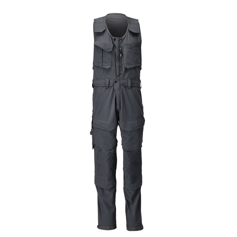 MASCOT® CUSTOMIZED Kombihose mit Knietaschen, robuste schwarze Arbeitsbekleidung 76C46 mit vielen Taschen und verstärkten Knien