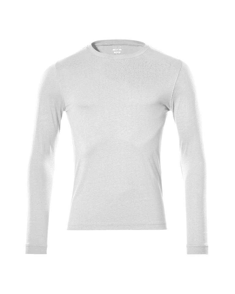 MASCOT® CROSSOVER Langarmshirt in Vollschwarz, Größe S, funktionelle Arbeitsbekleidung mit langen Ärmeln und Rundhalsausschnitt