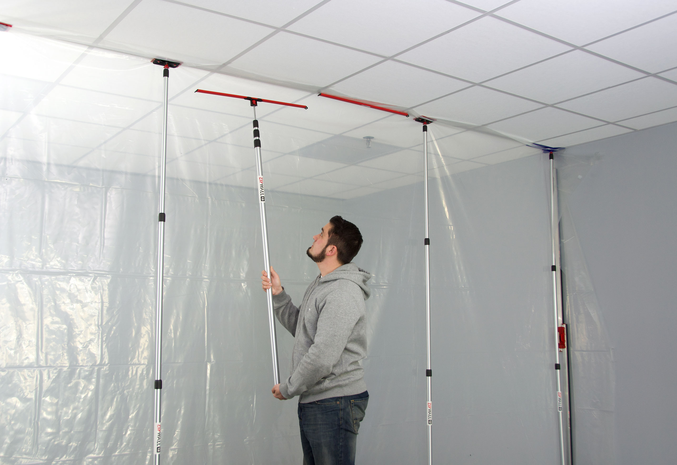ZipWall® Magnetstreifen mit Applikator für abgehängte Decken