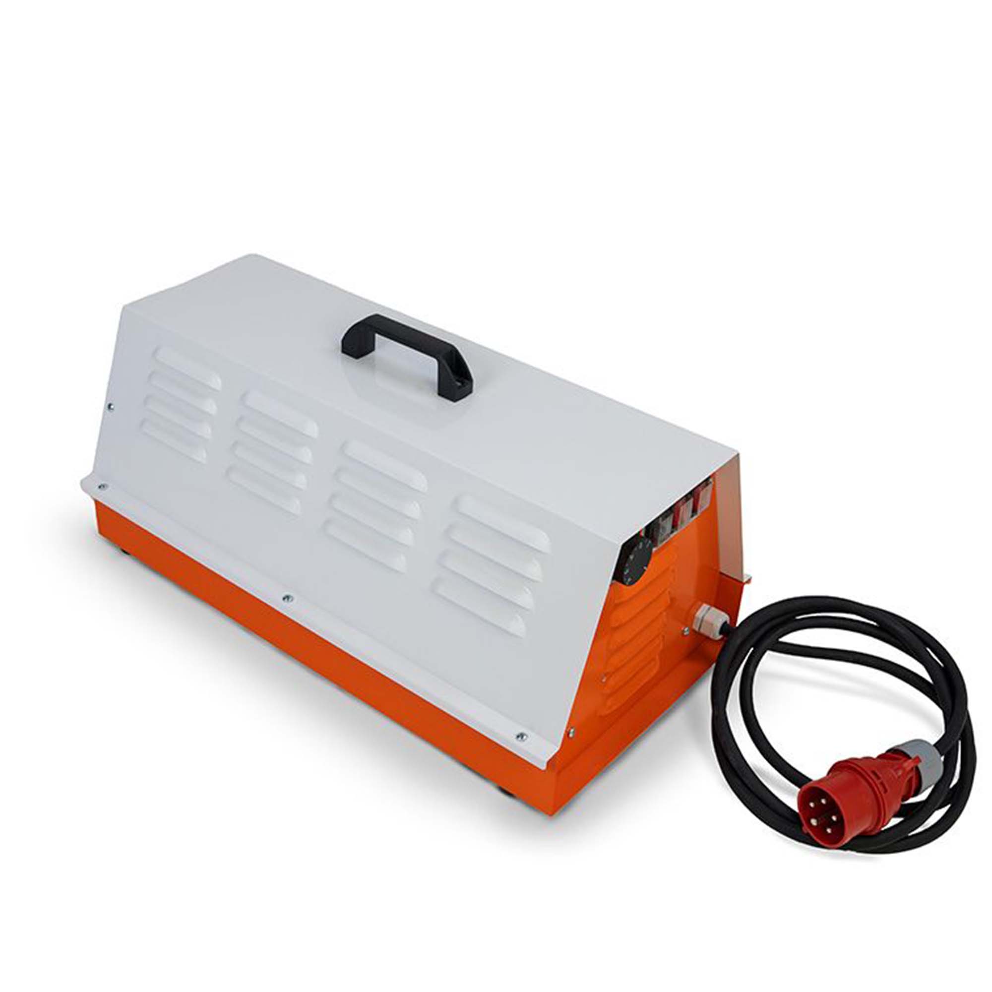 Bauheizer 9 kW 400 V mit Radialventilator und Schlauchanschl