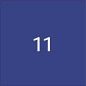 Blaues quadratisches Symbol mit weißer Zahl 11 in der Mitte