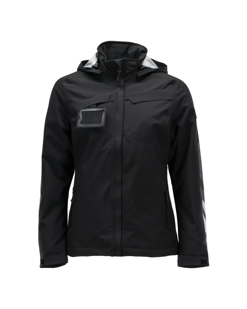 Schwarze MASCOT® ACCELERATE Winterjacke in Damenpassform, Größe 2XL, mit Kapuze und Reißverschluss als warme Arbeits-Winterbekleidung