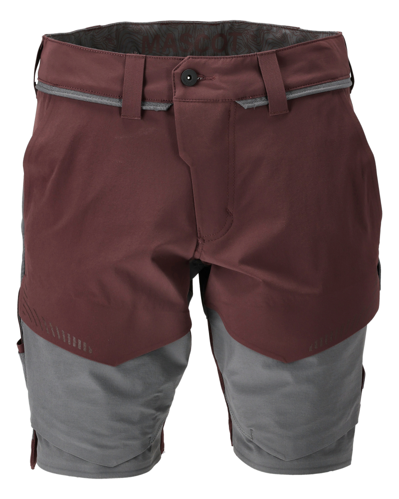 MASCOT® CUSTOMIZED Arbeitsshorts in Herbstrot/Anthrazitgrau 24C58, robuste zweifarbige Shorts für Handwerk und Gewerbe