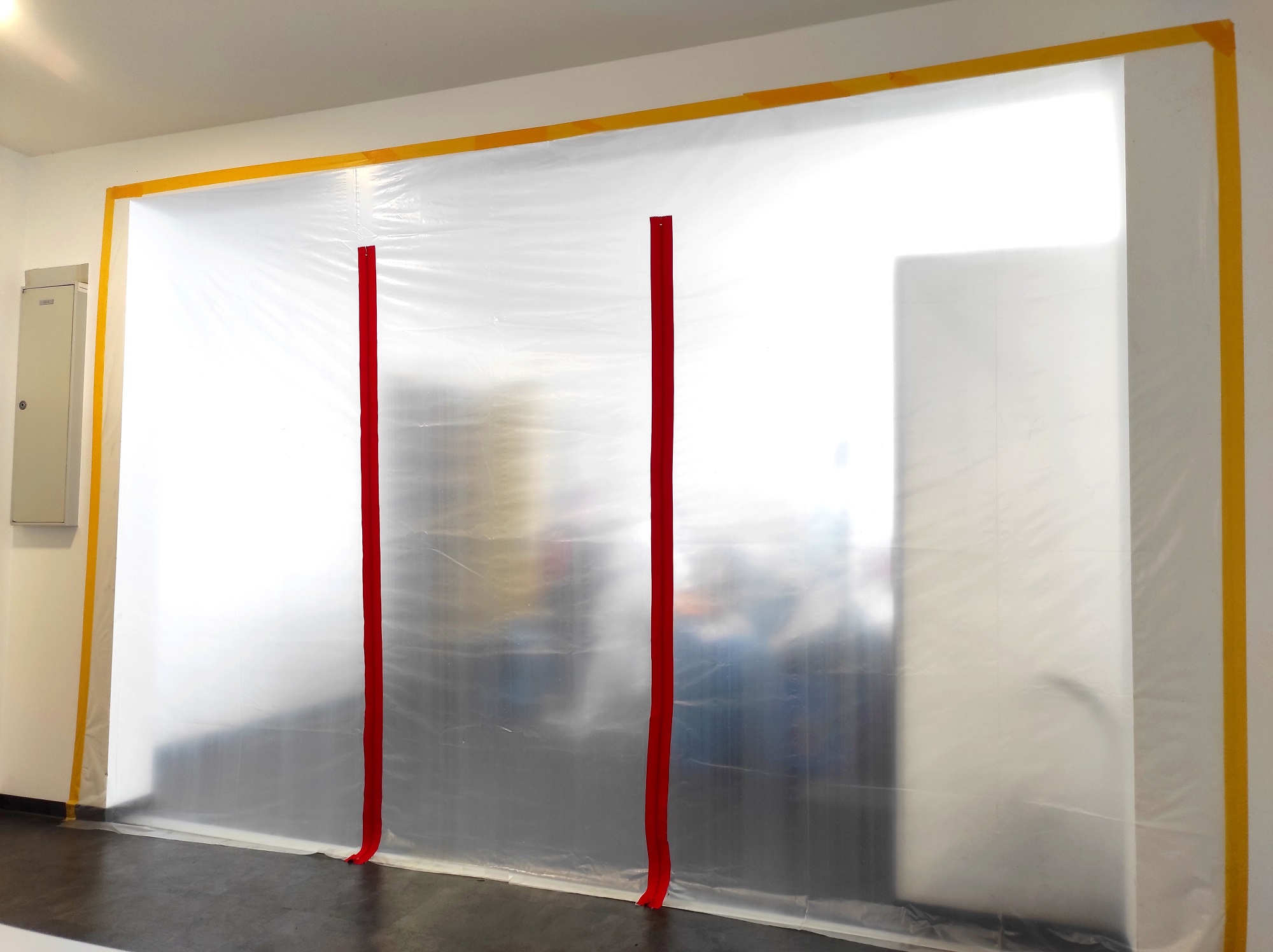 Multi-Staubschutztür breiter Durchgang mit 2 Reißverschlüsse