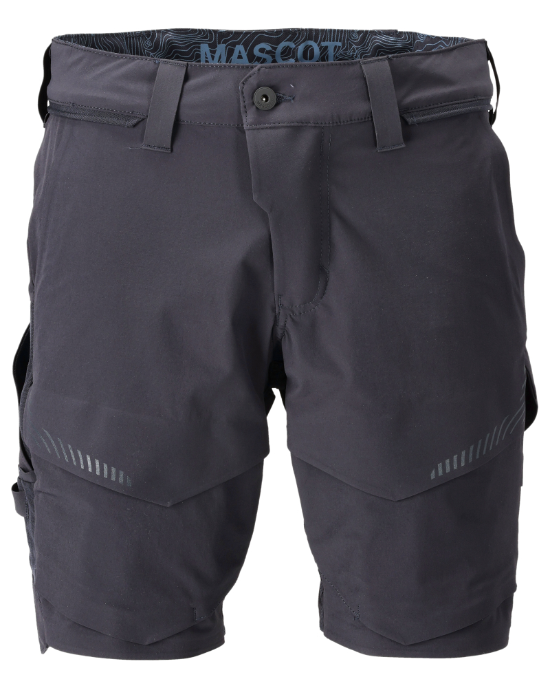 MASCOT® CUSTOMIZED Shorts in Schwarzblau aus leichtem, strapazierfähigem Stretchgewebe mit wasserabweisender Beschichtung, Belüftung am Bund und verstärkten CORDURA®-Taschen für Arbeitseinsätze