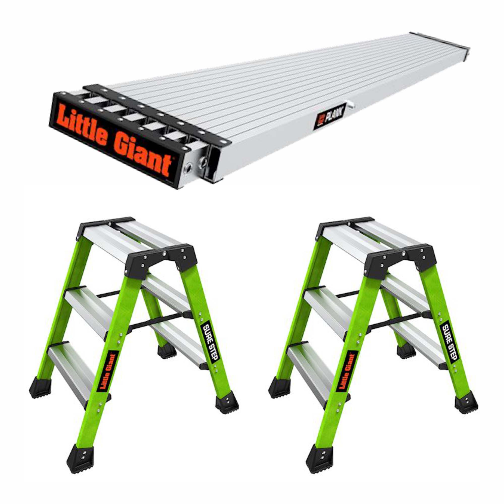 Little Giant SET 2x SURE STEP Stufenleiter plus Teleskopbohl