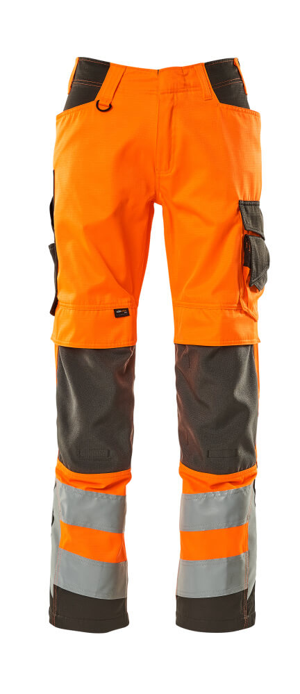 MASCOT® SAFE SUPREME Warnschutzhose mit Knietaschen, zweifarbig Hi-vis Orange/Dunkelanthrazit, reflektierende Streifen, Modell 76C46