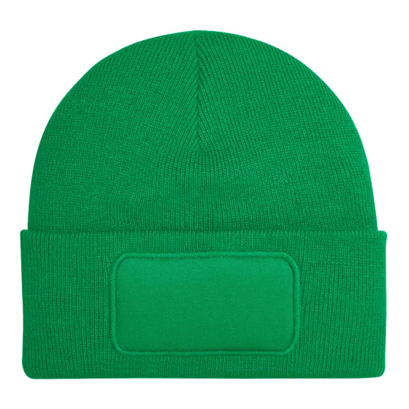 Grüne Beanie-Mütze mit breitem Umschlag