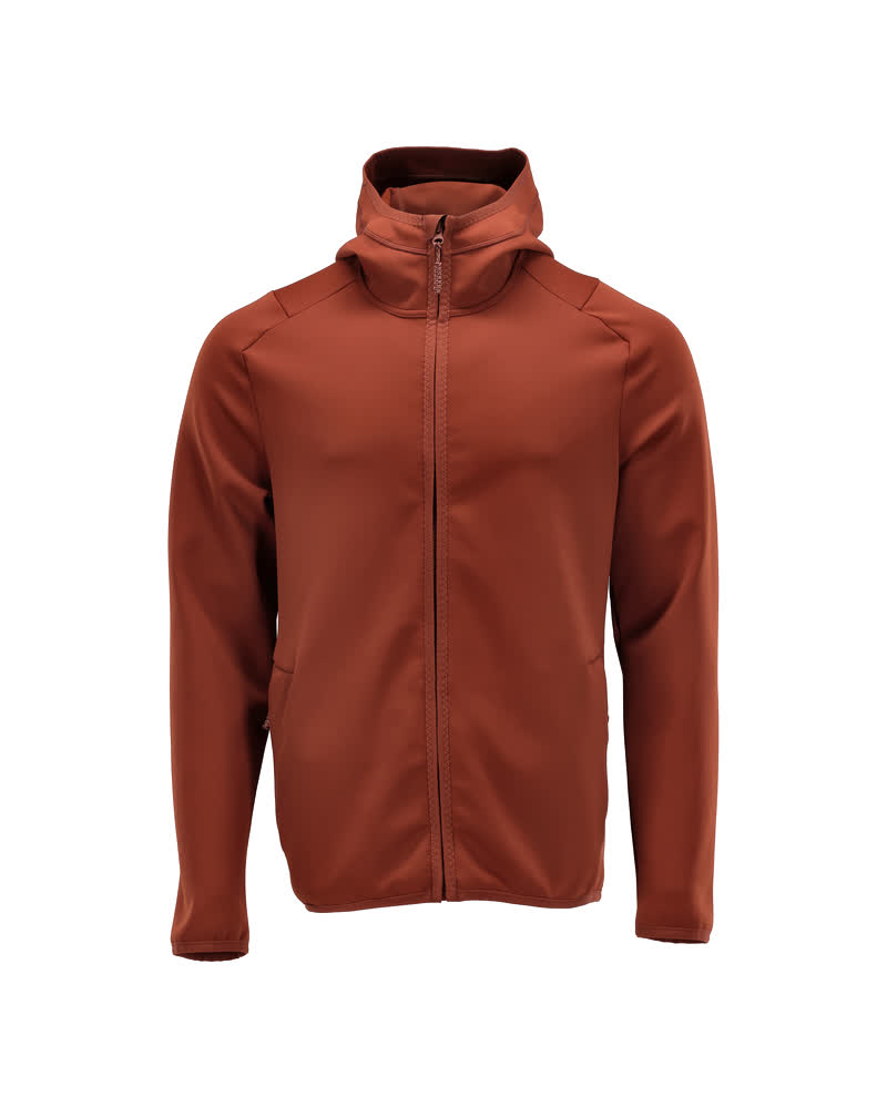 MASCOT® CUSTOMIZED Fleecejacke mit Kapuze in Herbstrot, Größe 2XL, warme Arbeitsbekleidung für kühle Tage