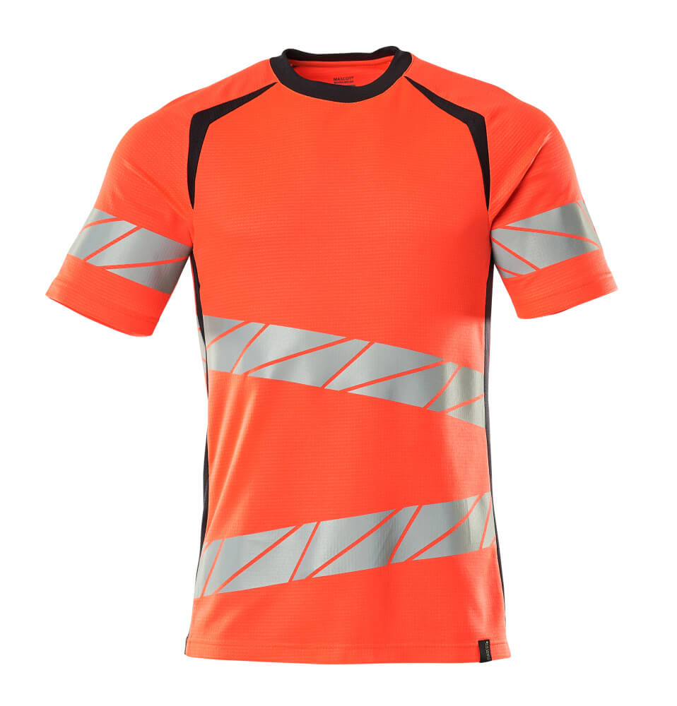 MASCOT® ACCELERATE SAFE T-Shirt in Hi-Vis Orange/Dunkelanthrazit, kurzärmeliges Warnschutzshirt mit reflektierenden Streifen für hohe Sichtbarkeit