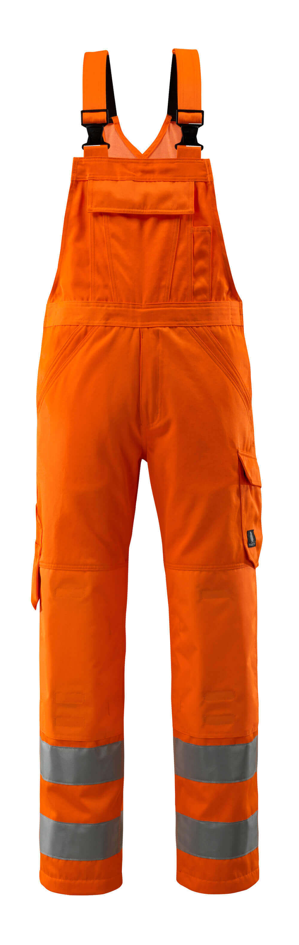 MASCOT® Devonport SAFE LIGHT Warnschutz-Latzhose in Hi-Vis Orange mit Reflexstreifen, ergonomischen Beinen und Knietaschen vorne