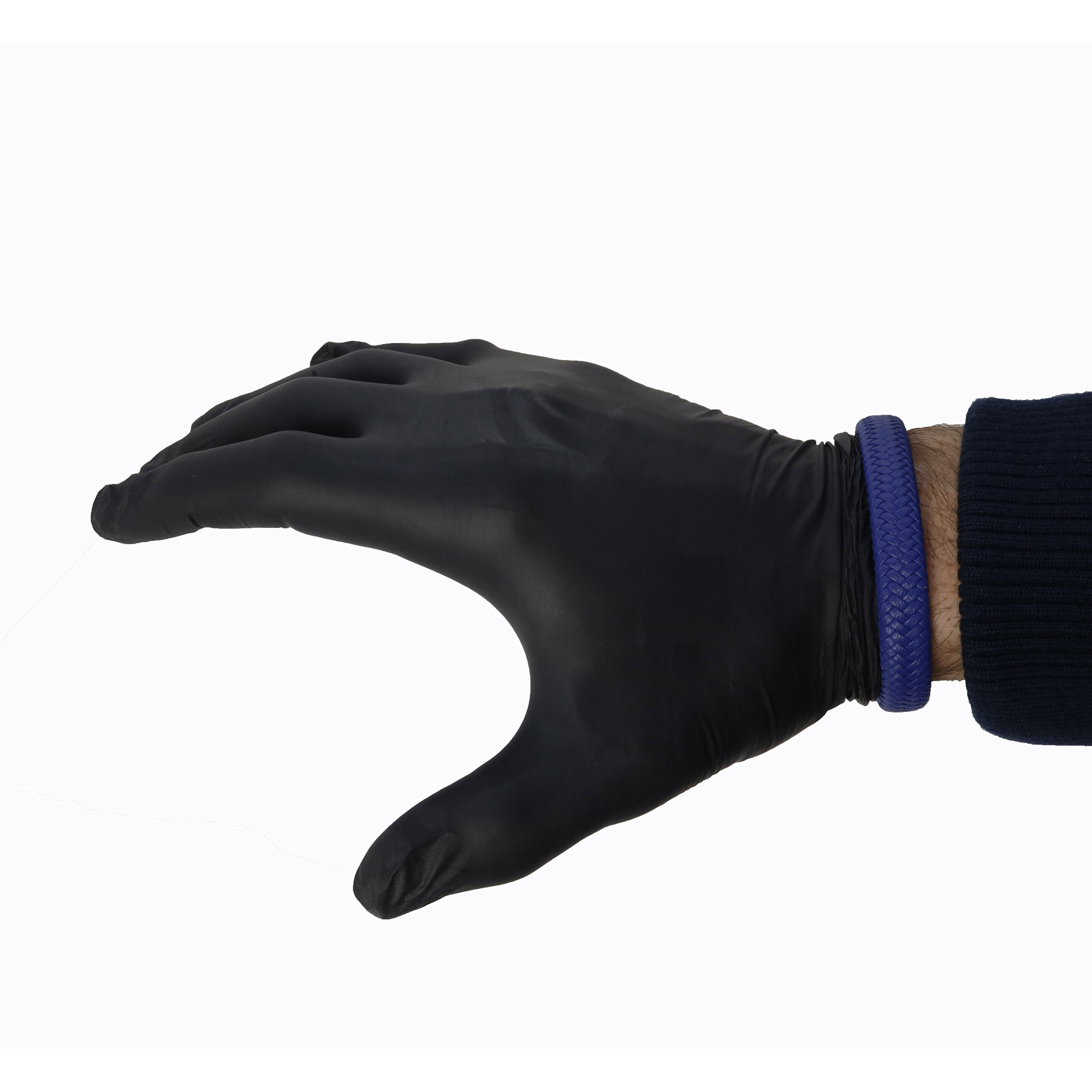 Schwarzer Nitril-Einweghandschuh Größe M von Zero Dust