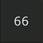 Quadratisches schwarzes Icon mit weißer Zahl 66 in der Mitte