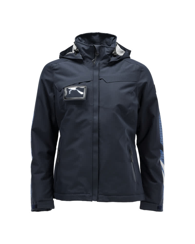 MASCOT® ACCELERATE Damen-Winterjacke in Schwarzblau mit Kapuze, CLIMASCOT® Isolierung, getapten Nähten und Reißverschlusstaschen vorne