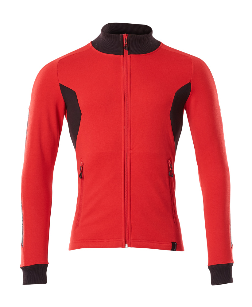 MASCOT® ACCELERATE Sweatshirt mit Reißverschluss, Arbeitsbekleidung in Dunkelanthrazit/Schwarz, Größe 3XLONE, Vorderansicht