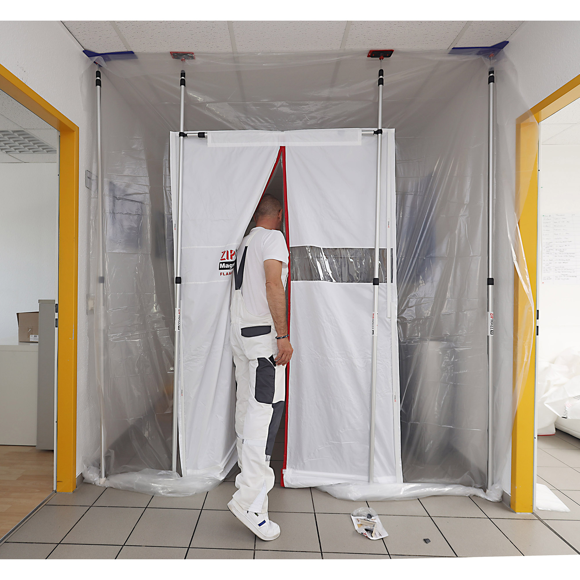 ZipWall Magnet Staubschutztür Nylon flammhemmend mit Sichtfe