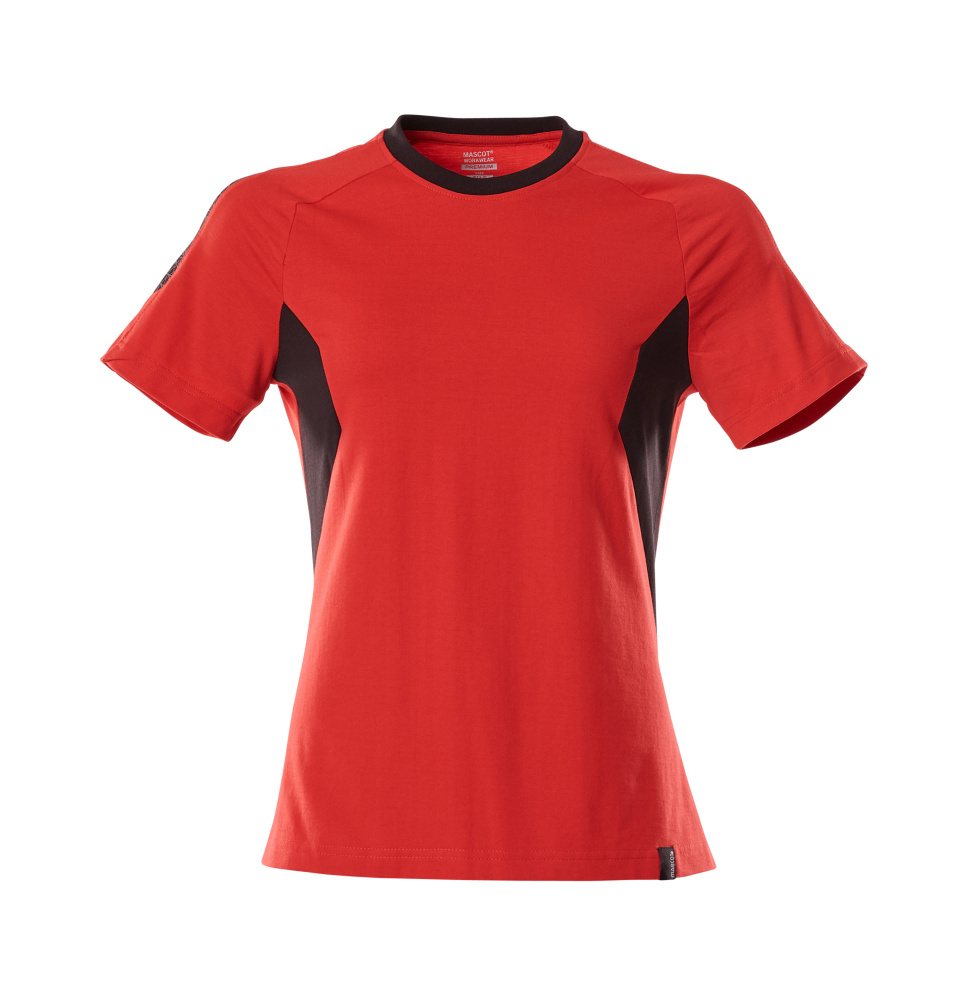 MASCOT® ACCELERATE T-Shirt in Verkehrsrot/Schwarz, taillierte Damenpassform, Arbeitsbekleidung Größe 2XLONE, Vorderansicht
