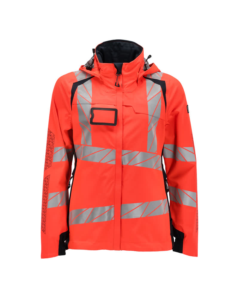 MASCOT® ACCELERATE SAFE Hardshelljacke in Damenpassform, hi-vis Rot mit reflektierenden Streifen, zweifarbige Winterwarnschutzjacke Größe 2XL