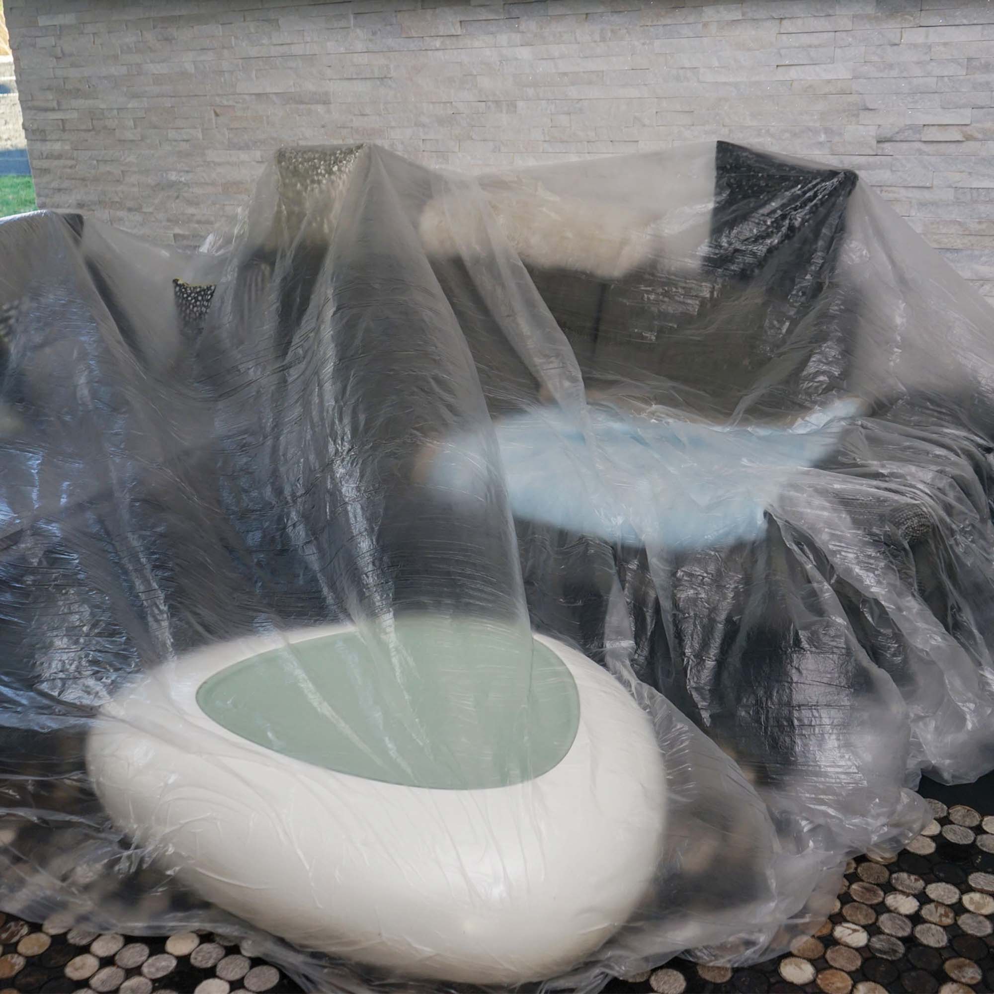 Transparente HDPE Abdeckplane 4 x 5 m für Möbel innen