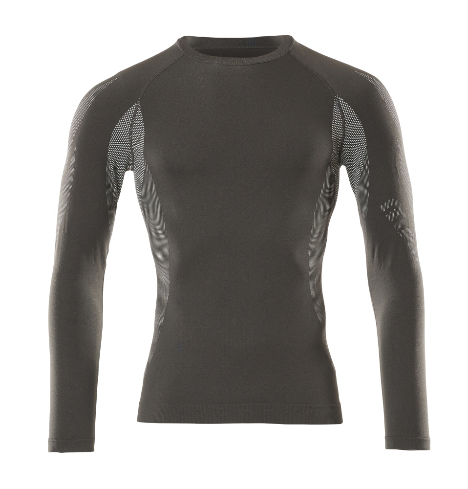 MASCOT® Parada CROSSOVER Funktionsshirt in Dunkelanthrazit, langarm, eng anliegende moderne Passform, elastisch, feuchtigkeitsableitend und antibakteriell für Damen und Herren