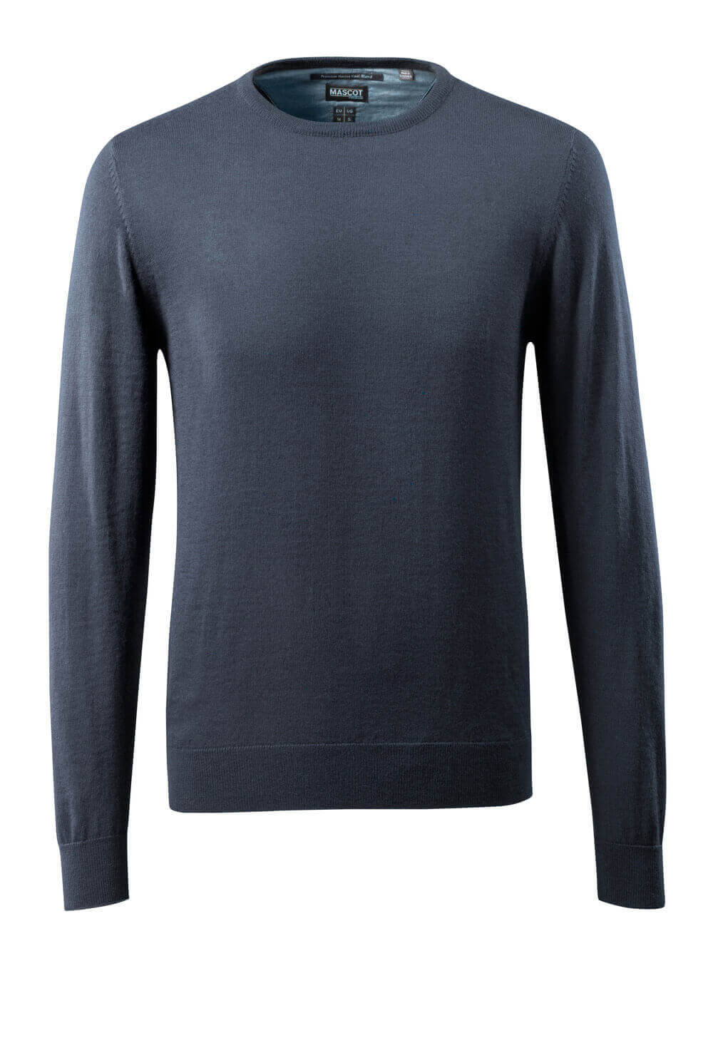MASCOT® FRONTLINE Strickpullover in Schwarzblau, moderne enge Passform mit Rundhalsausschnitt und Rippenbündchen, Merinowolle für temperaturregulierenden Komfort