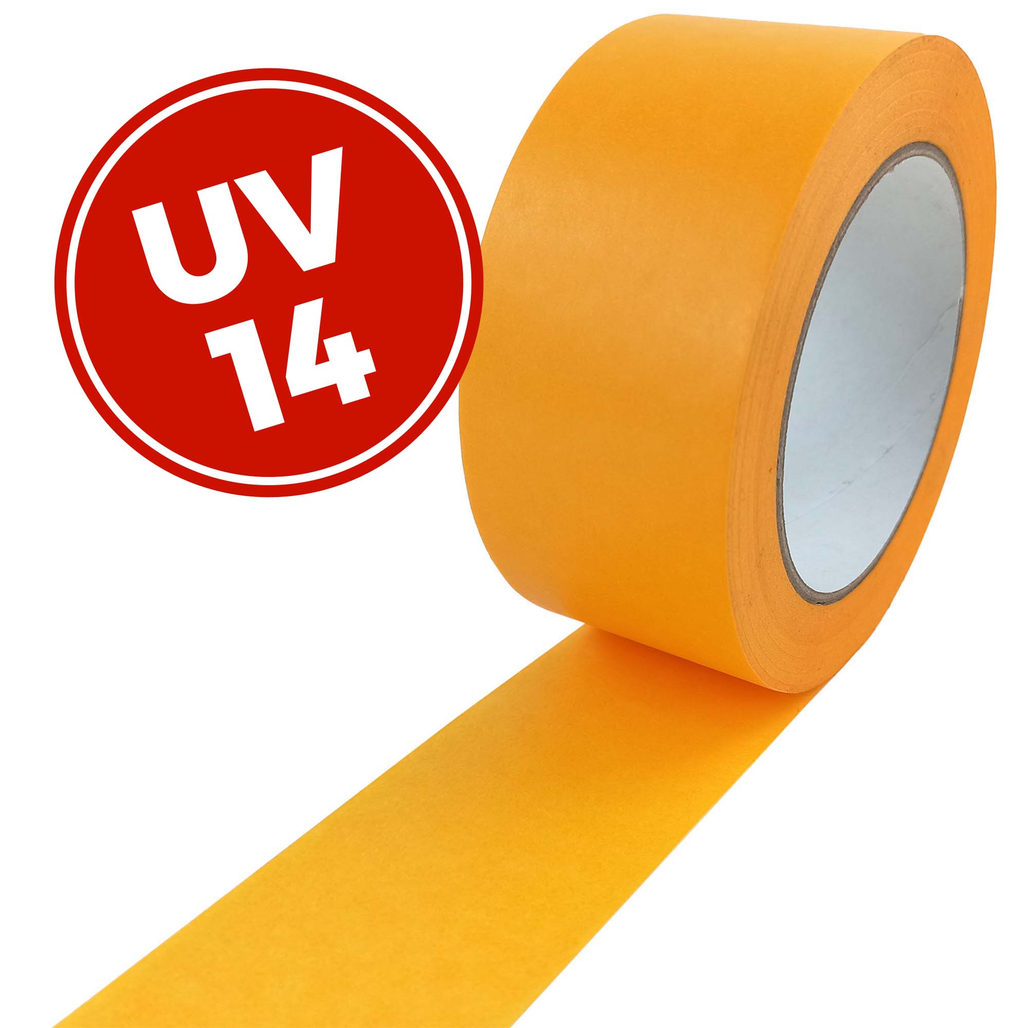 Rolle Goldband Untergrund Klebeband Schonklebeband, UV-beständig 14 Tage, 50 mm x 50 m, für saubere Abklebearbeiten auf empfindlichen Oberflächen