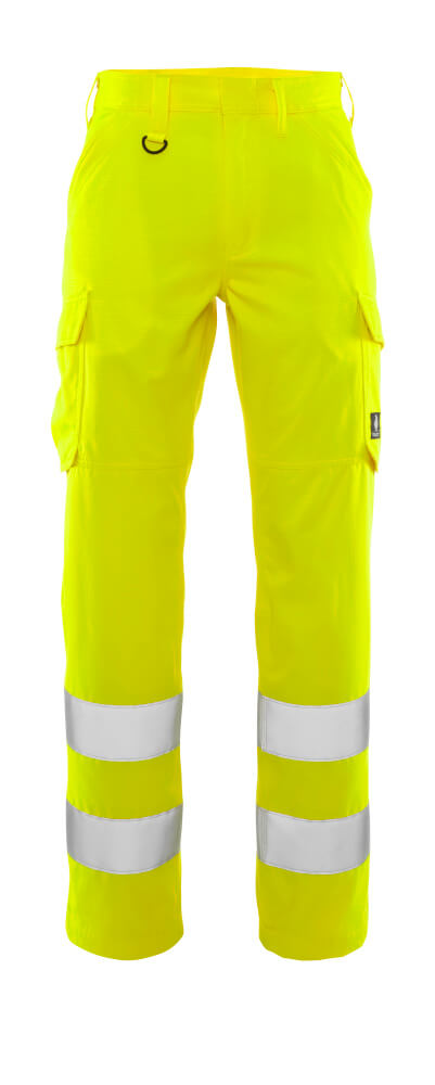 MASCOT® SAFE LIGHT Warnschutzhose Hi-vis Gelb 76C42 mit Schenkeltaschen und reflektierenden Streifen für hohe Sichtbarkeit