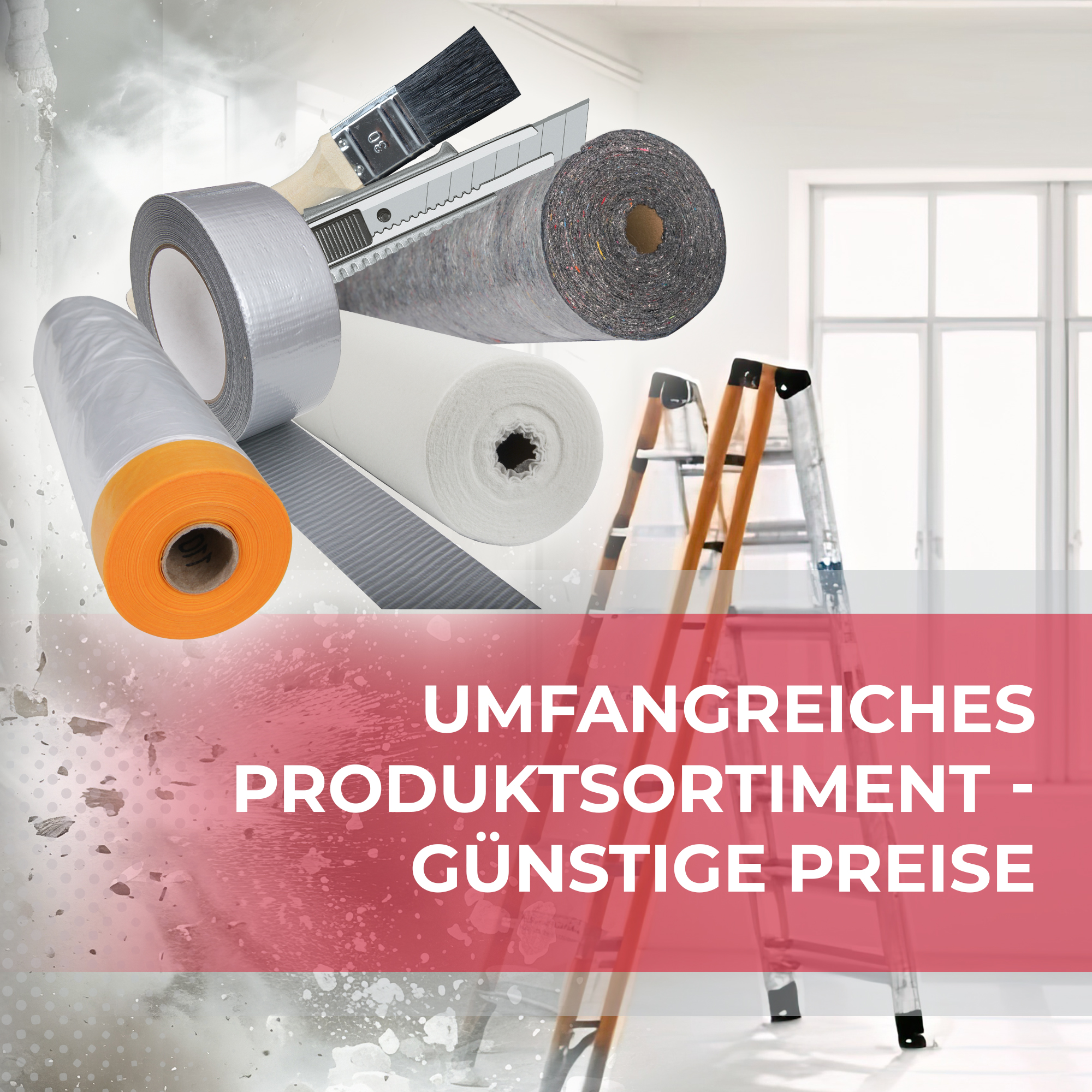 Zero Dust Gewebeklebeband gelb 48mm x 50m auf Rolle