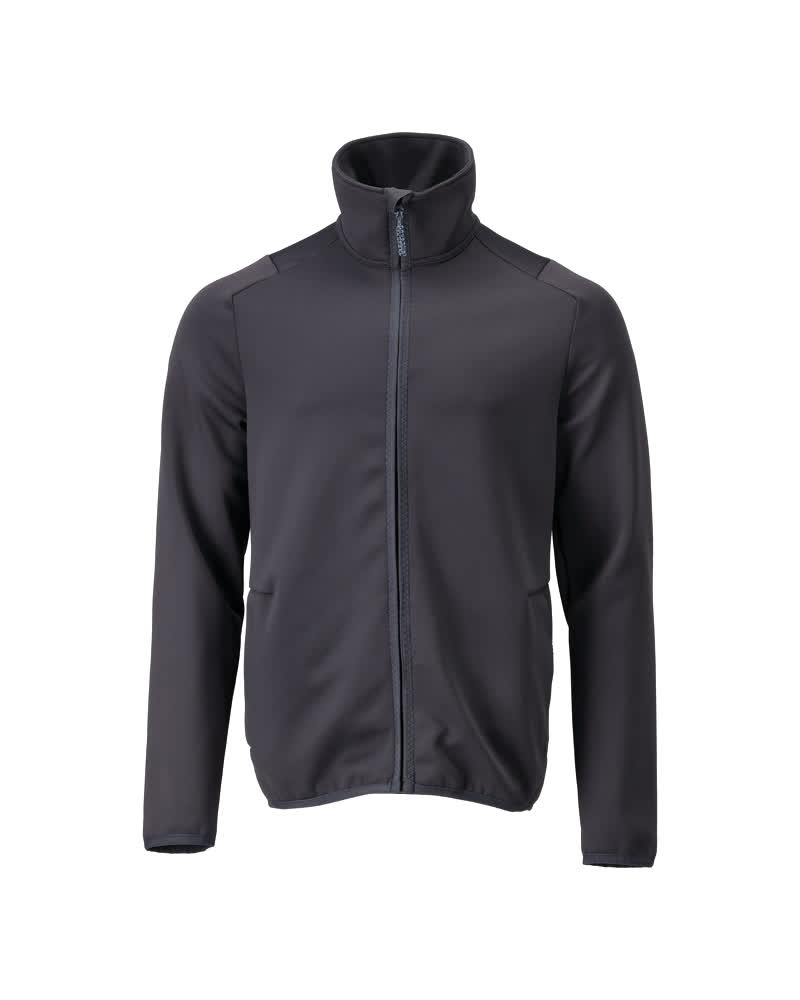 MASCOT® CUSTOMIZED Fleecejacke in Herbstrot, Arbeitsjacke mit durchgehendem Reißverschluss und Stehkragen, Größe M