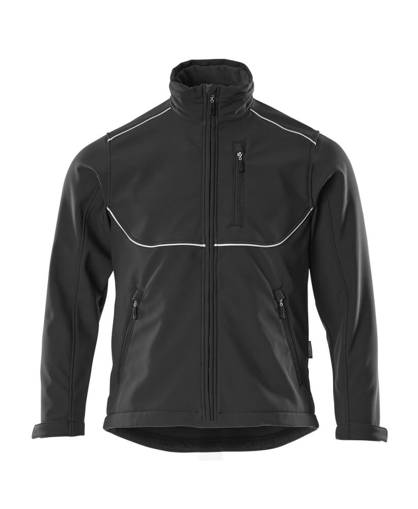 MASCOT® Tampa INDUSTRY Softshelljacke in Schwarz, Größe 2XL, warme wind- und wasserabweisende Winter-Arbeitsjacke mit Reißverschlusstaschen
