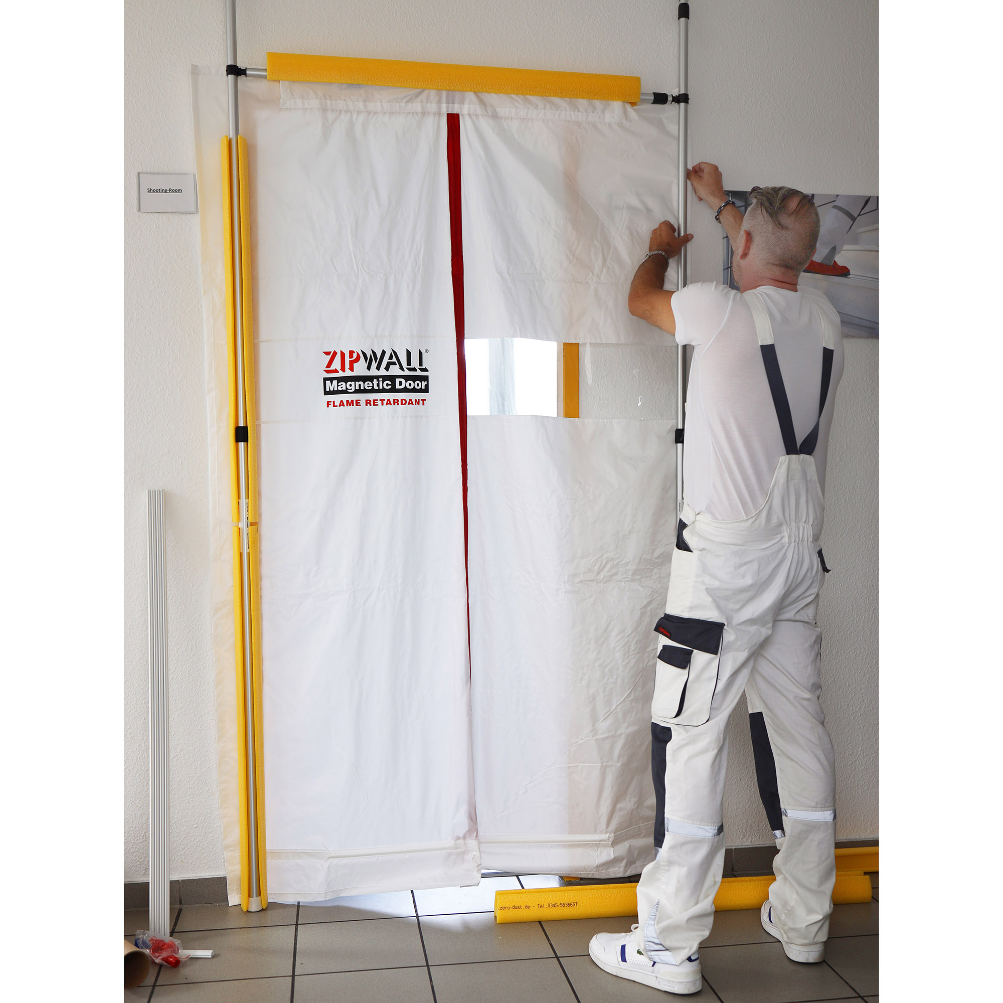ZipWall Magnet Staubschutztür Nylon flammhemmend mit Fenster