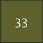 Quadratisches Farbfeld in Olivgrün mit der weißen Zahl 33 in der Mitte