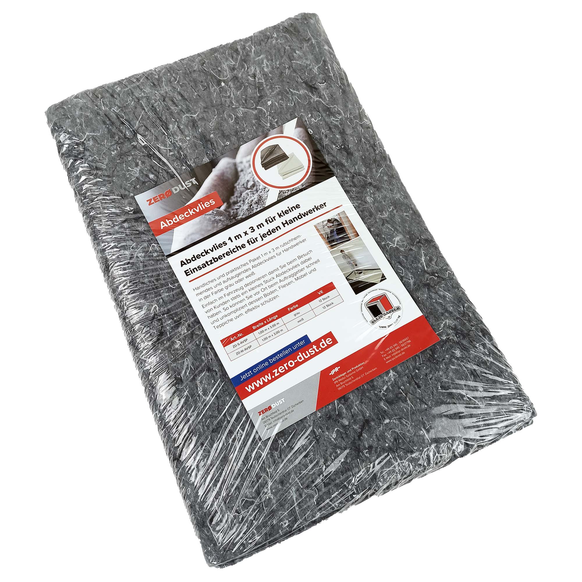 Zero Dust Servicepack grau 1x3 m rutschhemmend saugfähig