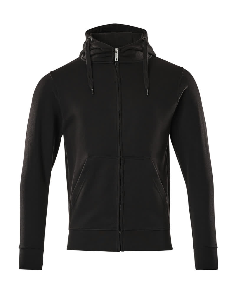 Vorderansicht des MASCOT® Gimont CROSSOVER Kapuzenpullovers mit Reißverschluss als Arbeitsbekleidung in Weiß, Größe M