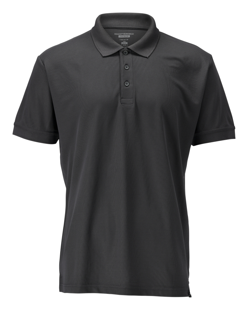 MASCOT® Grenoble CROSSOVER Polo-Shirt in Anthrazitgrau, Größe 2XL, funktionelles Arbeitsbekleidungs-Poloshirt mit Knopfleiste und Kragen