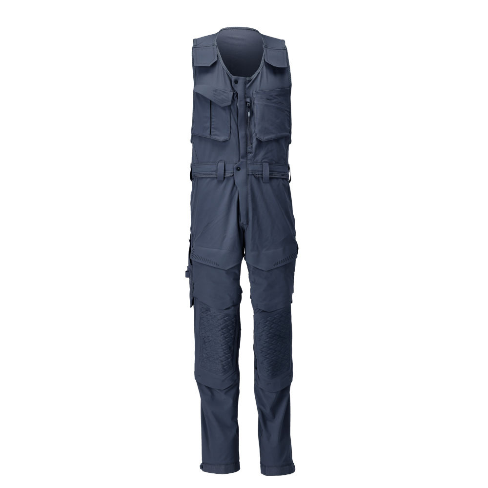 MASCOT® CUSTOMIZED Kombihose mit Knietaschen in schwarzblau, leichte Stretch-Arbeitshose mit vielen Taschen, Click Pocket System und ergonomisch geformten Beinen