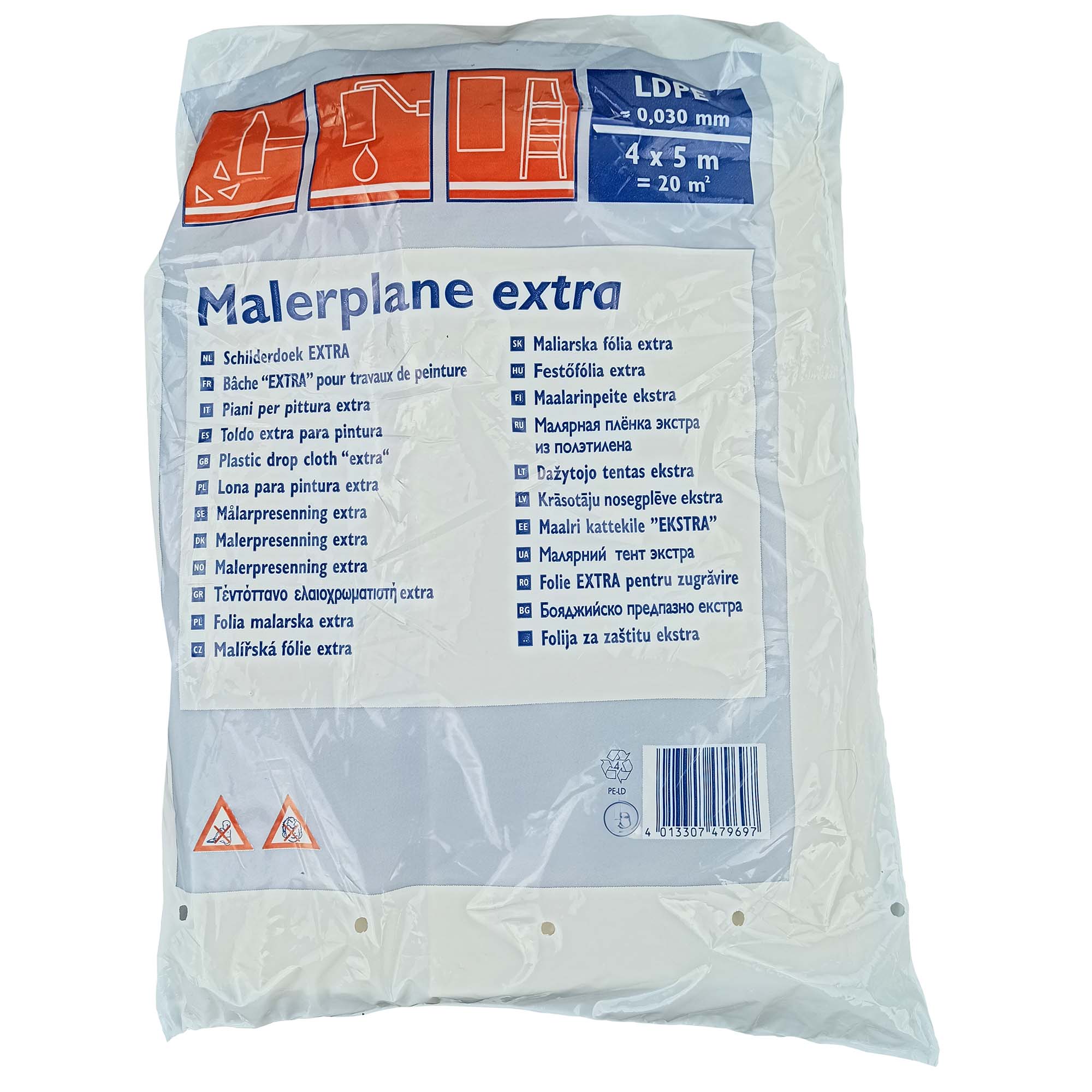 Zero Dust Abdeckfolie LDPE „Stark“ 4x5 m 30 my transluzent