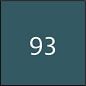 Quadratisches Hausnummernschild mit der Zahl 93 auf dunkel-petrolfarbenem Hintergrund